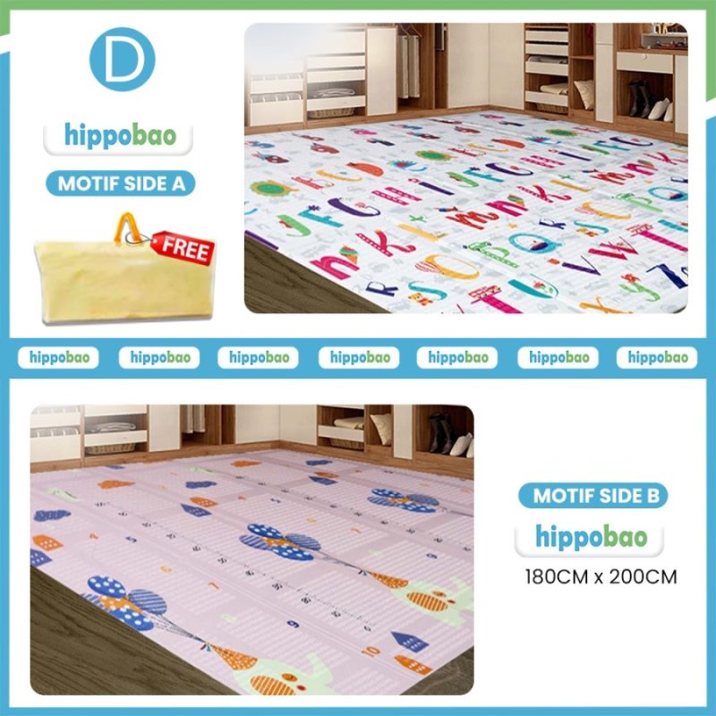 HIPPOBAO Playmate Baby Matras Foam - Karpét Anak Bayi Motif Rubah (180x200cm, 8mm)