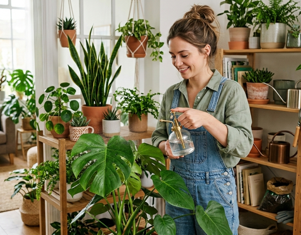 penggunaan sprayer tanaman untuk menyemprot tanaman hias di rumah