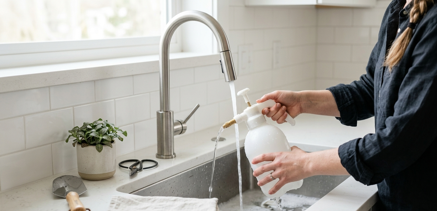 membersihkan sprayer tanaman agar lebih tahan lama