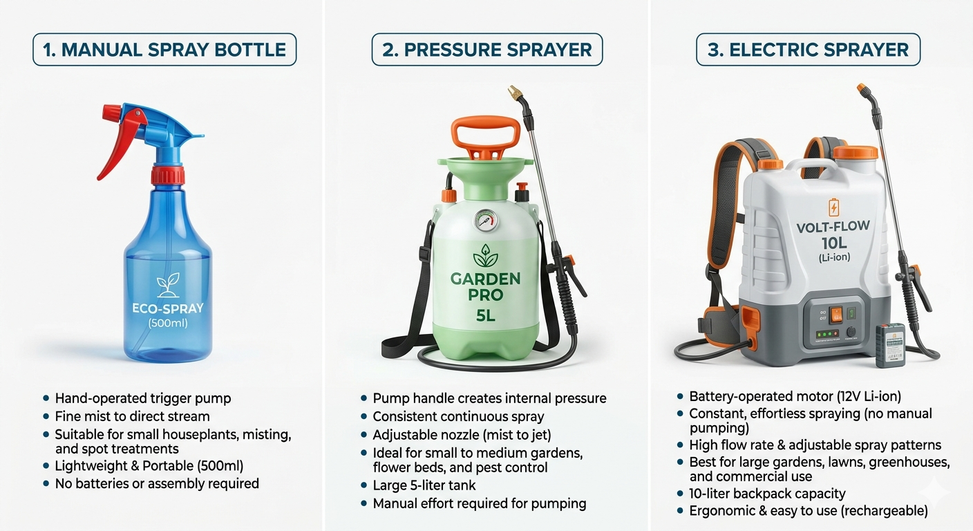 perbedaan sprayer tanaman manual pressure dan elektrik
